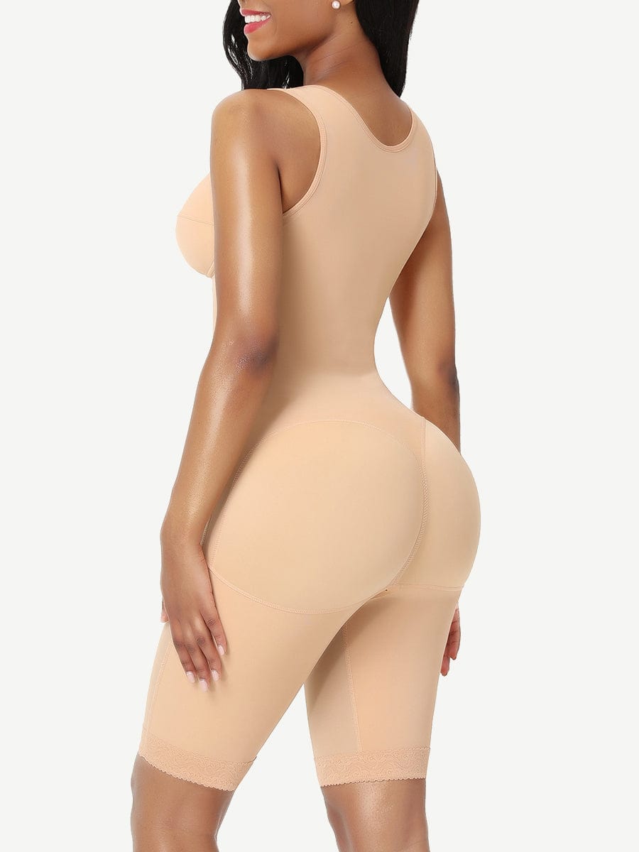 Post Surgery Full Body Shaper with Zipper and Open Crotch - FirmaActive