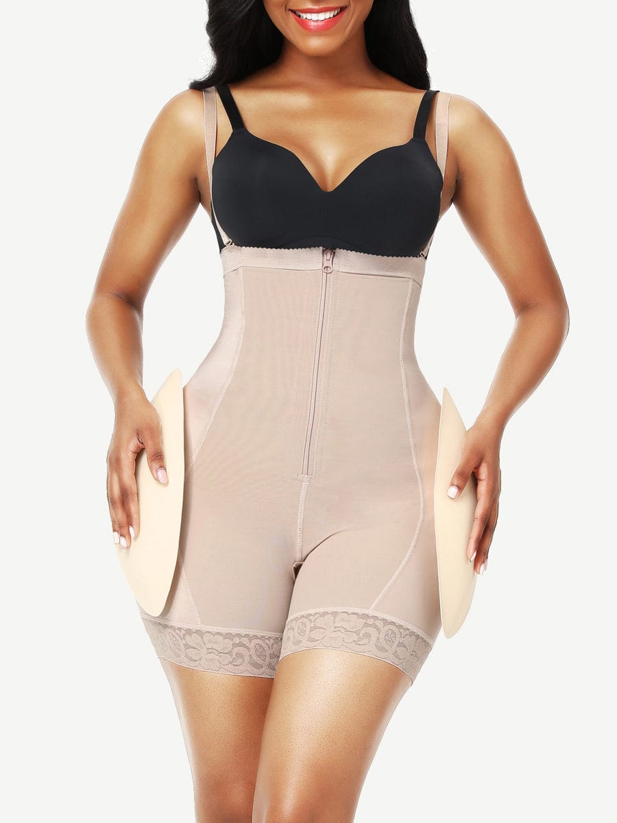 High-Waist Butt Lifter Body Shaper with Removable Hip Pads - FirmaLift