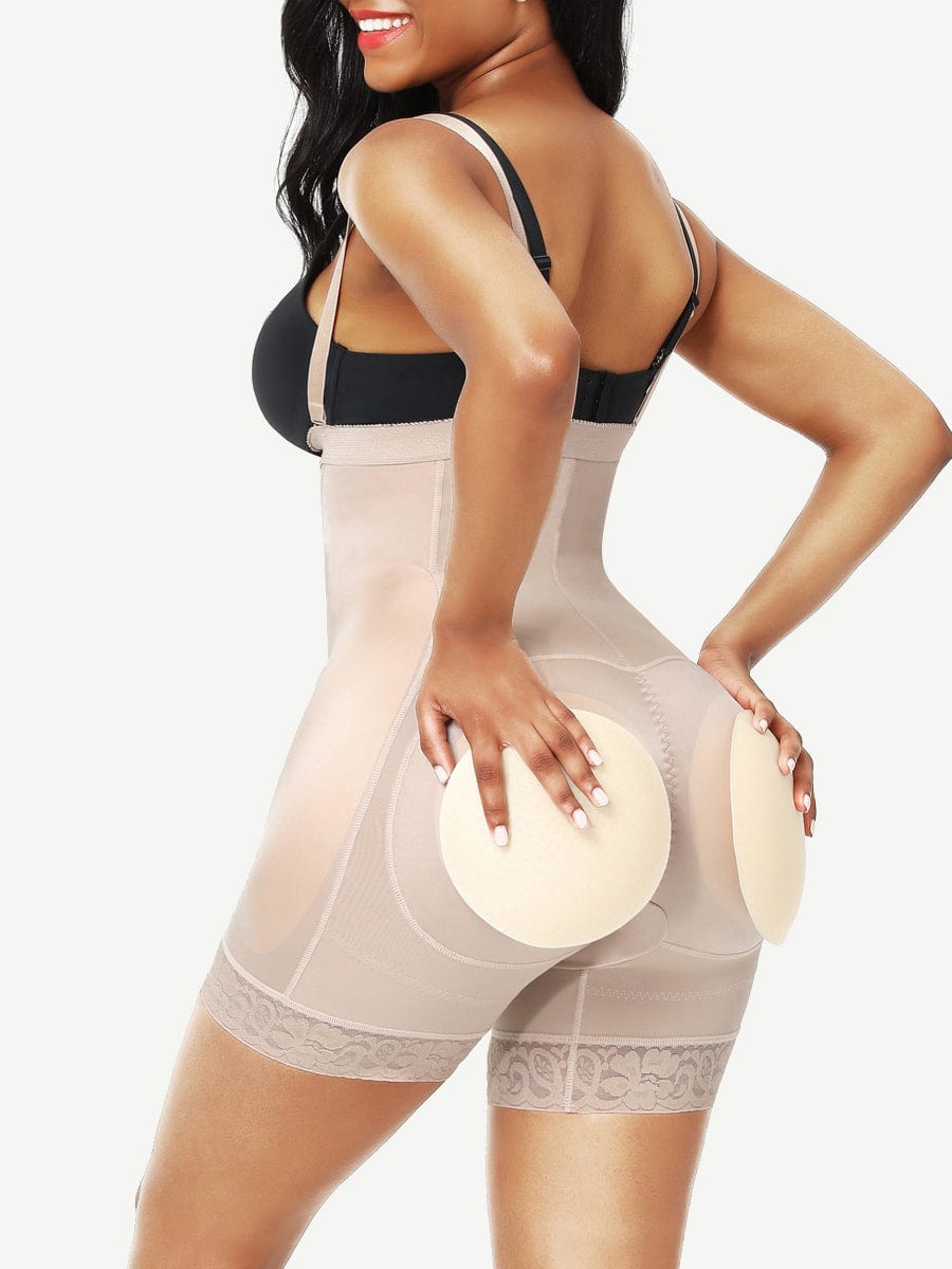 High-Waist Butt Lifter Body Shaper with Removable Hip Pads - FirmaLift