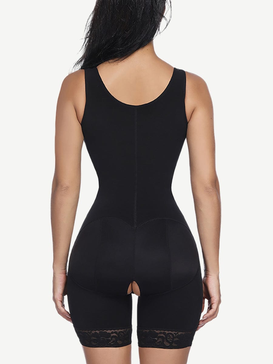 Full Body Compression Shapewear with Three Hook Open Crotch - FirmaActive