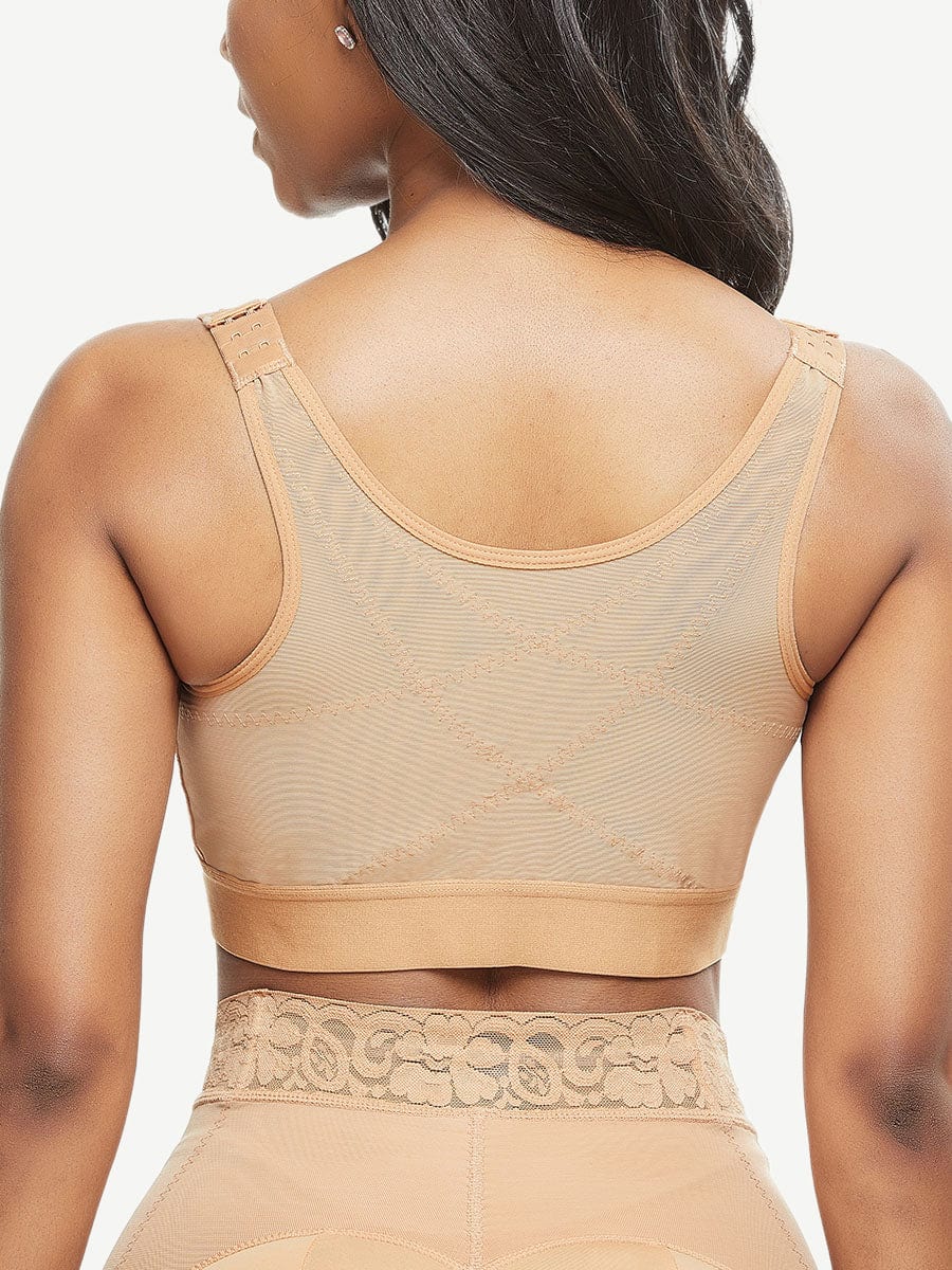 Post-surgical Mastectomy Bra with Adjustable Hooks and Compression - FirmaActive