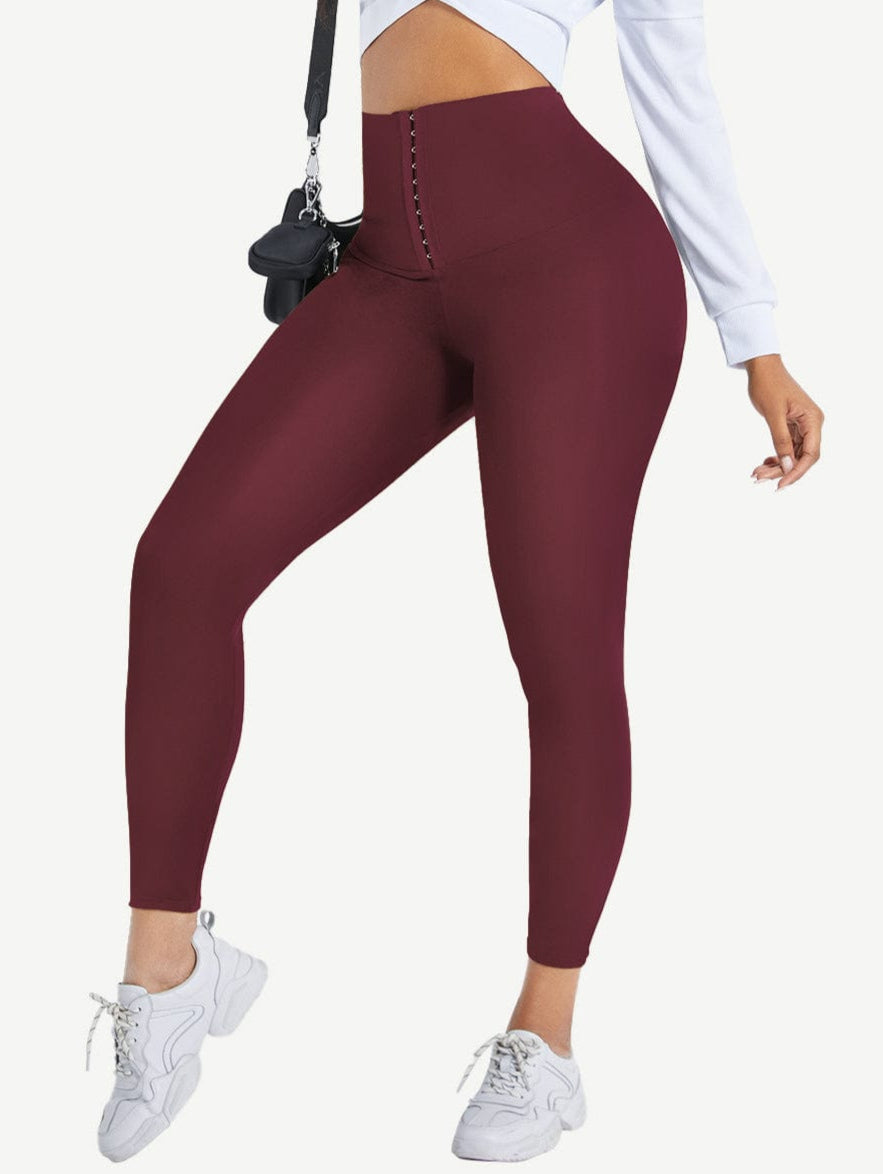 High Waist Waist Trainer Leggings with Tummy Control and Adjustable Closure - FirmaActive