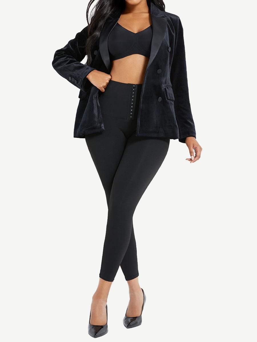 High Waist Waist Trainer Leggings with Tummy Control and Adjustable Closure - FirmaActive