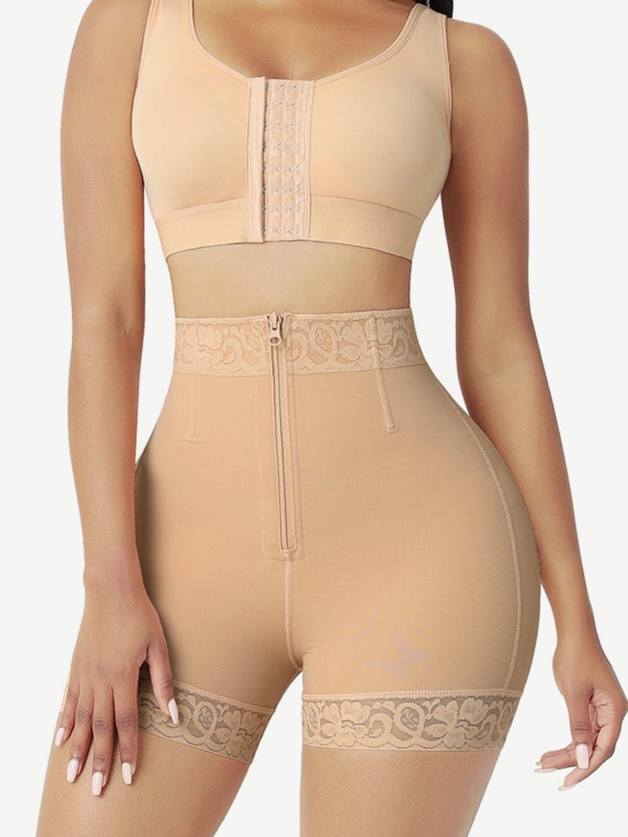 Front Zipper Butt Lifter Shorts High Waist Curve-Creating - FirmaLift