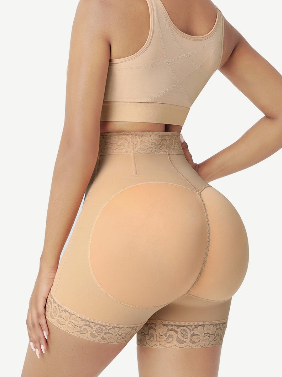 Front Zipper Butt Lifter Shorts High Waist Curve-Creating - FirmaLift