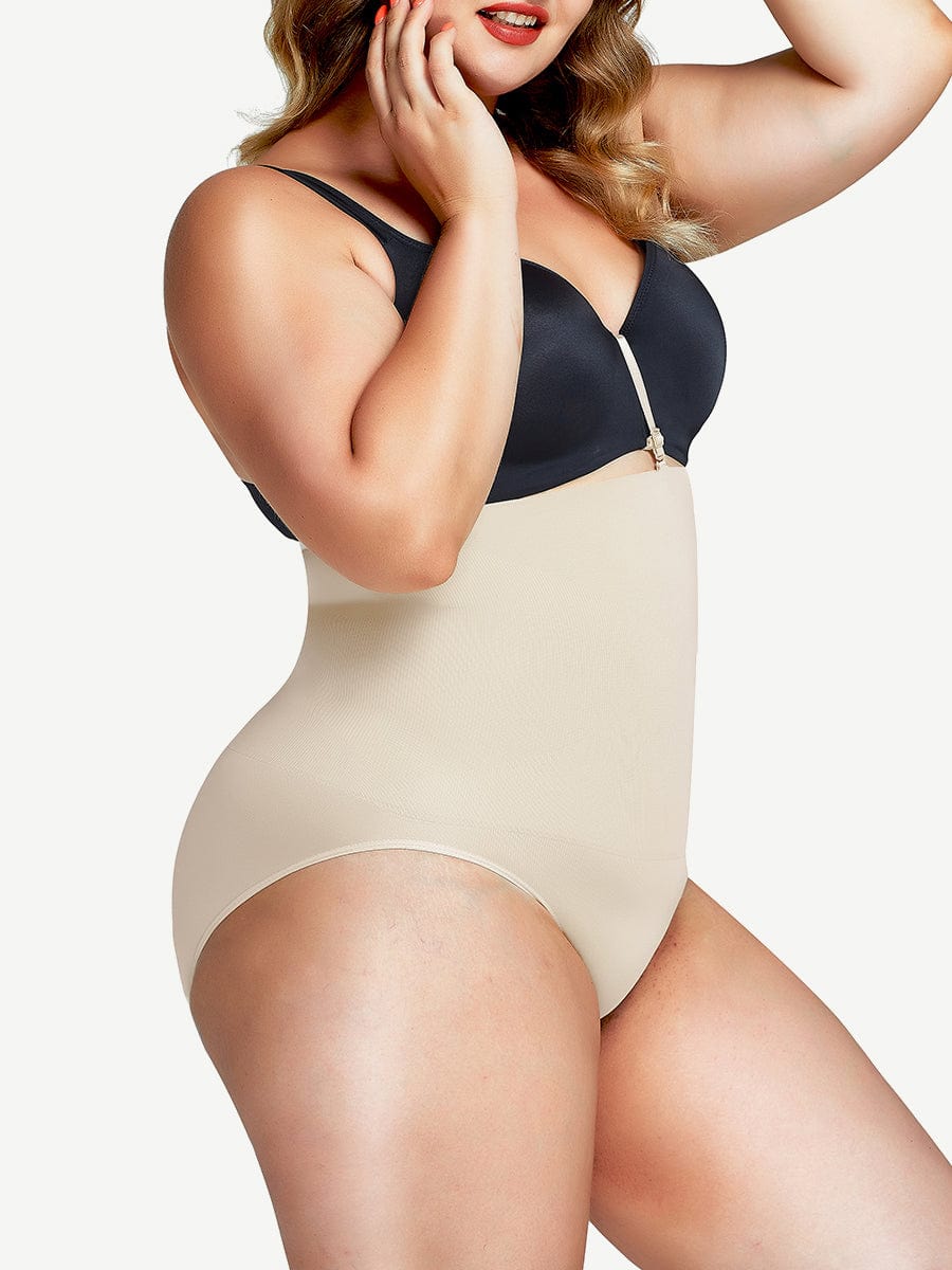 High Elasticity Large Size Tummy Control Panties with Buckle - FirmaHold