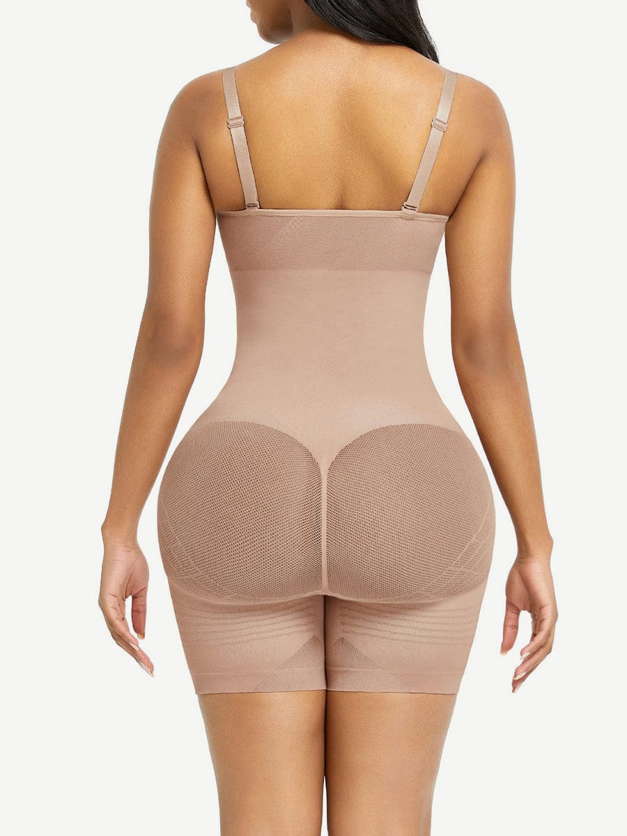 Seamless Open Gusset Happy Butt Bodysuit Shapewear - FirmaActive