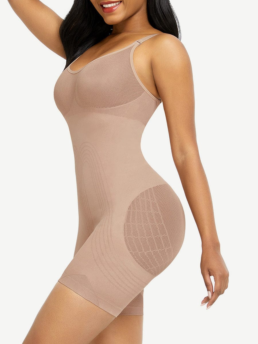 Seamless Open Gusset Happy Butt Bodysuit Shapewear - FirmaActive