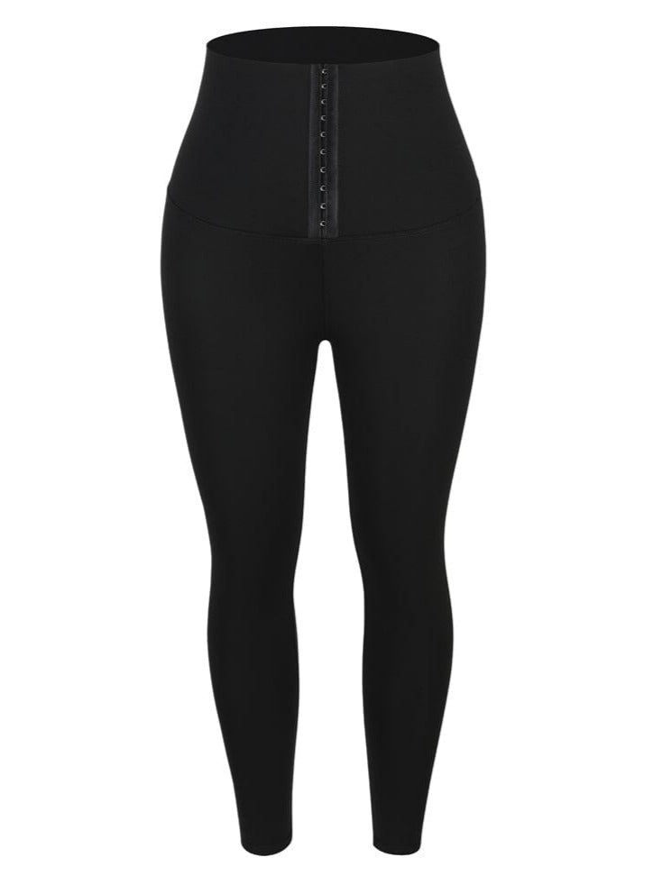 High Waist Waist Trainer Leggings with Tummy Control and Adjustable Closure - FirmaActive