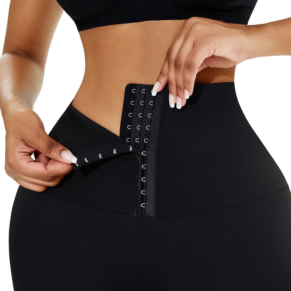 High Waist Waist Trainer Leggings with Tummy Control and Adjustable Closure - FirmaActive