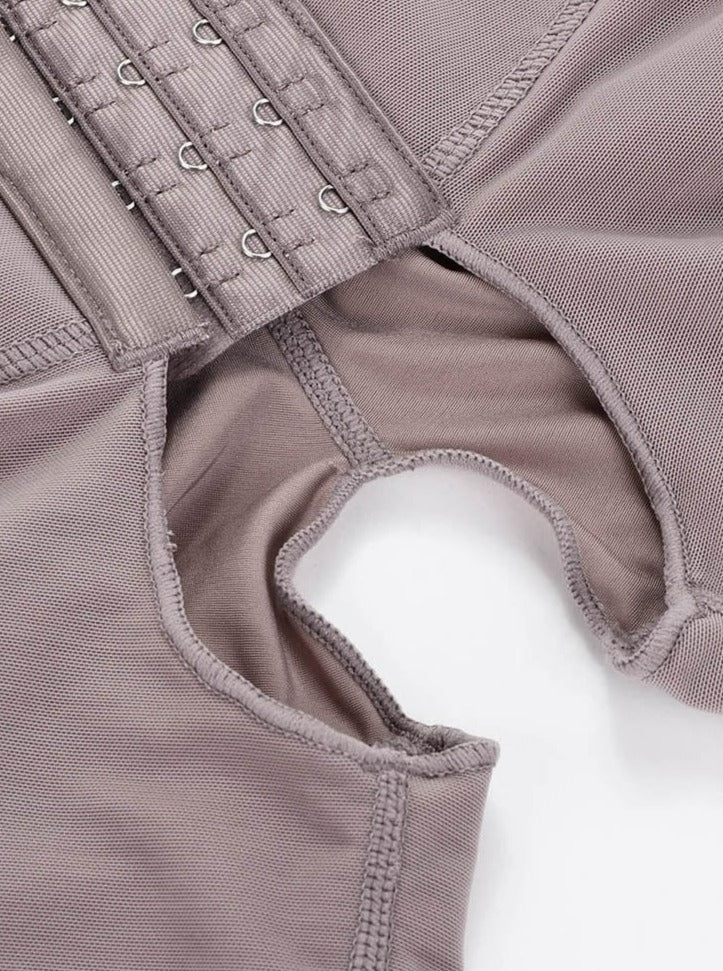Full Body Compression Shapewear with Three Hook Open Crotch - FirmaActive