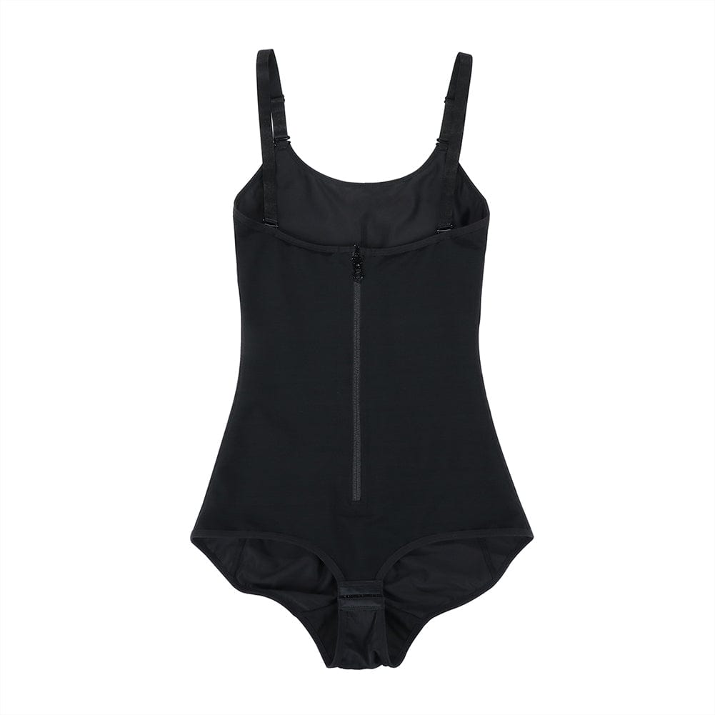 Black High Waist Postsurgical Body Shaper with Crotch Hooks - FirmaControl