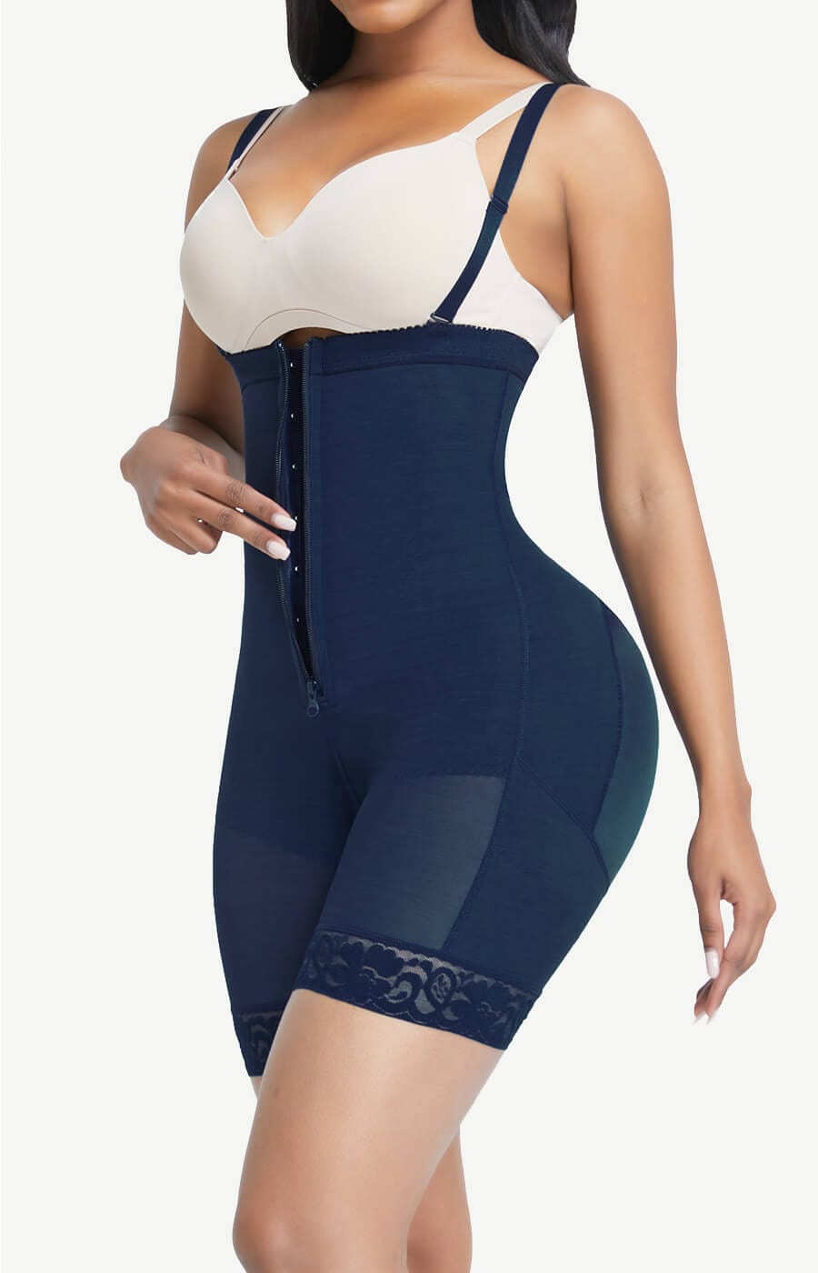 Detachable Straps Full Body Zipper Shapewear with Abdominal Control - FirmaHold