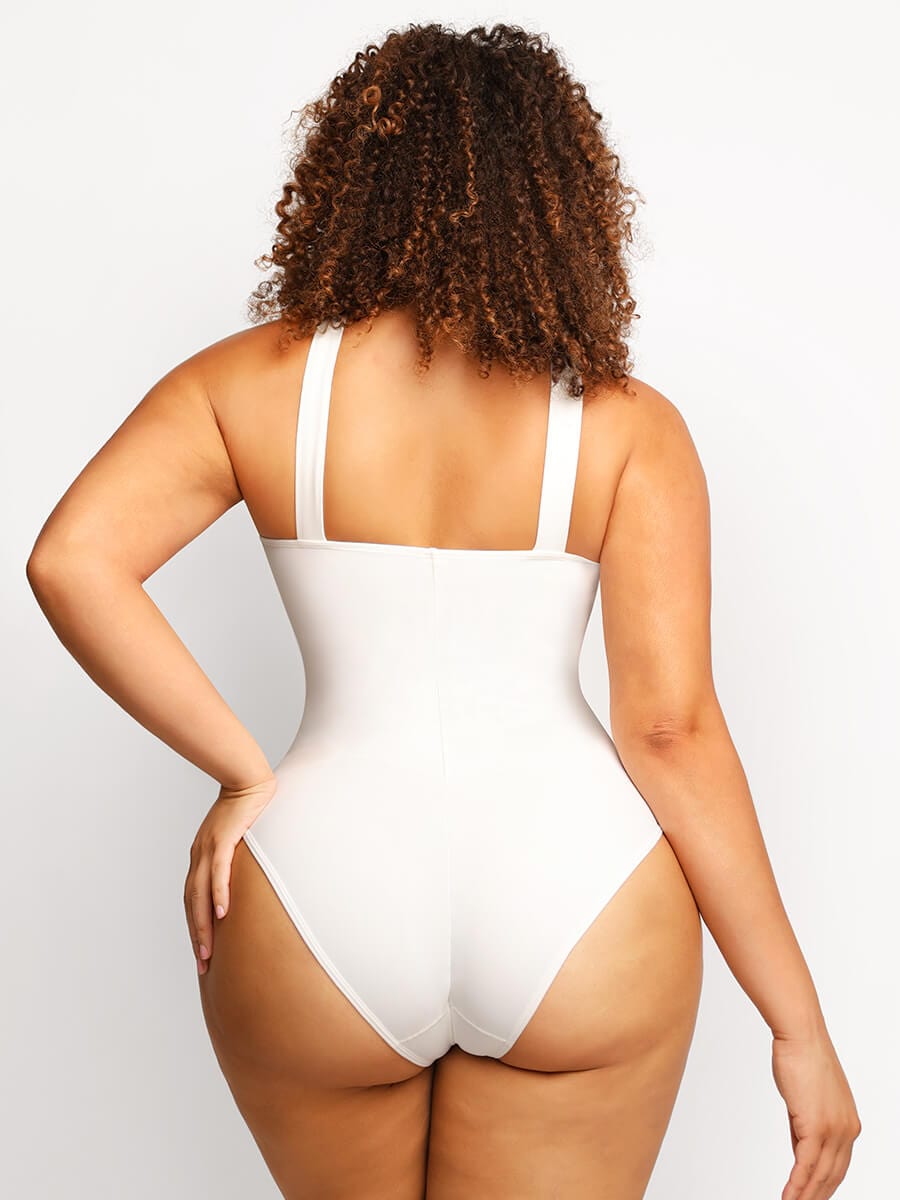 Square Collar Elastic Sexy Shaping Bodysuit - FirmaFlex