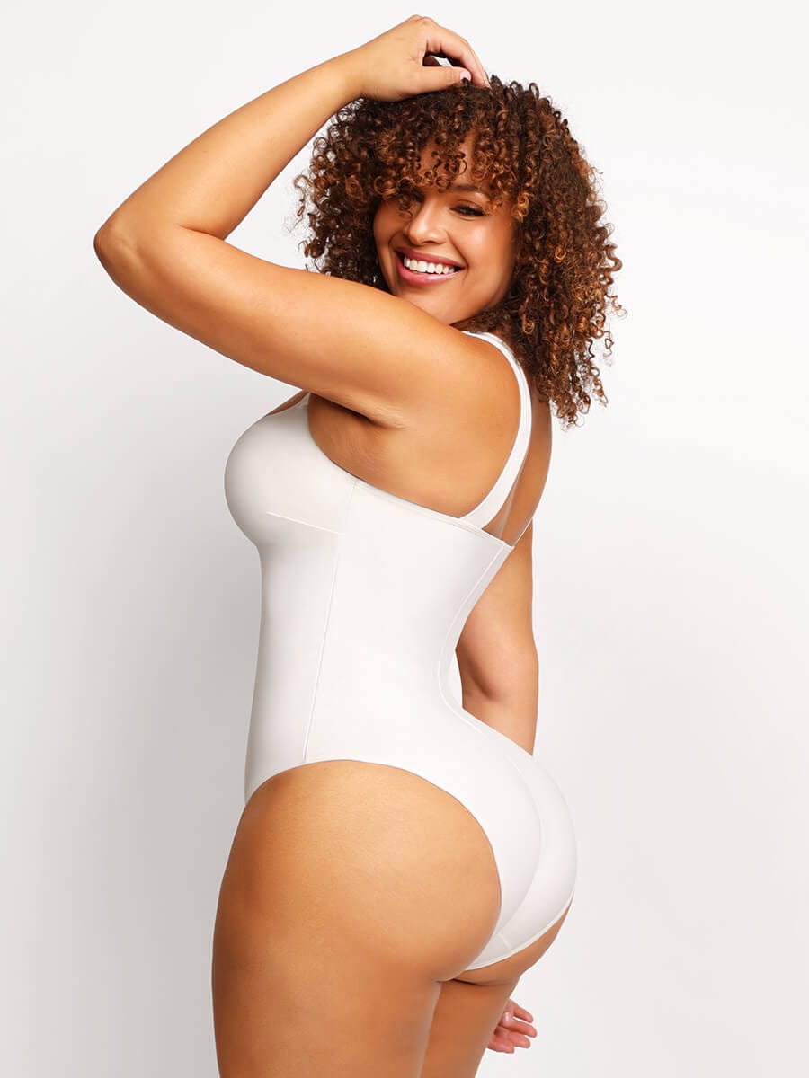 Square Collar Elastic Sexy Shaping Bodysuit - FirmaFlex