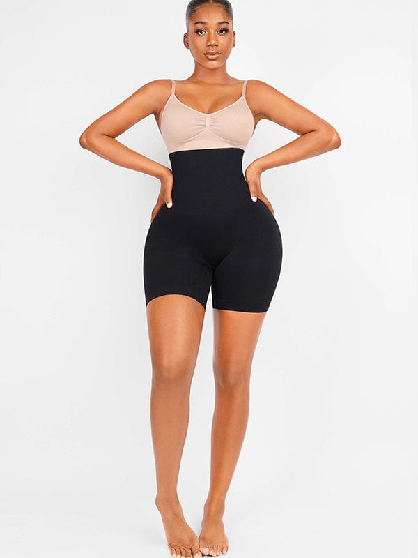 Seamless Double-Layer Tummy Panel Shapewear Shorts with Butt Lift - FirmaHold