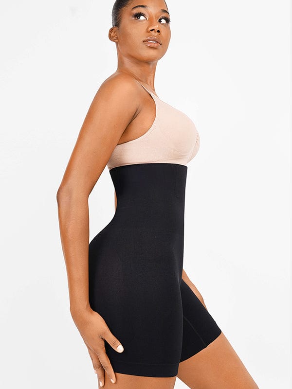 Seamless Double-Layer Tummy Panel Shapewear Shorts with Butt Lift - FirmaHold