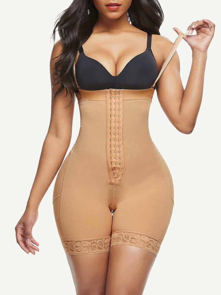 Big Size Lace Trim Postoperative Full Body Shaper - FirmaHold