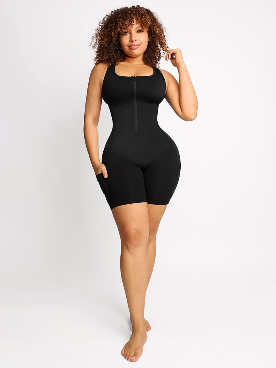 Stretch Athletic Shaping Jumpsuit with Pockets - FirmaActive