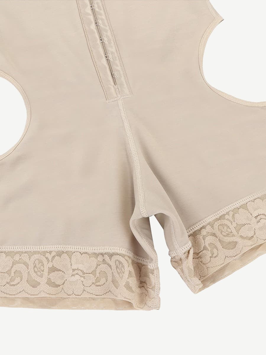 High Waist Open Butt Shapewear Shorts with Front Hooks - FirmaLift