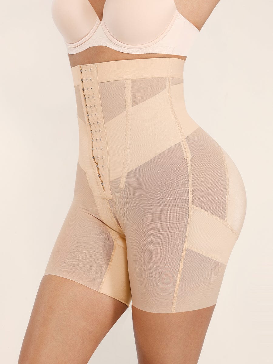 High-Waisted Shaping Briefs with Breathable Mesh and Butt Lifter - FirmaHold