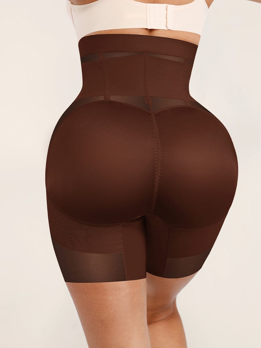 High-Waisted Shaping Briefs with Breathable Mesh and Butt Lifter - FirmaHold