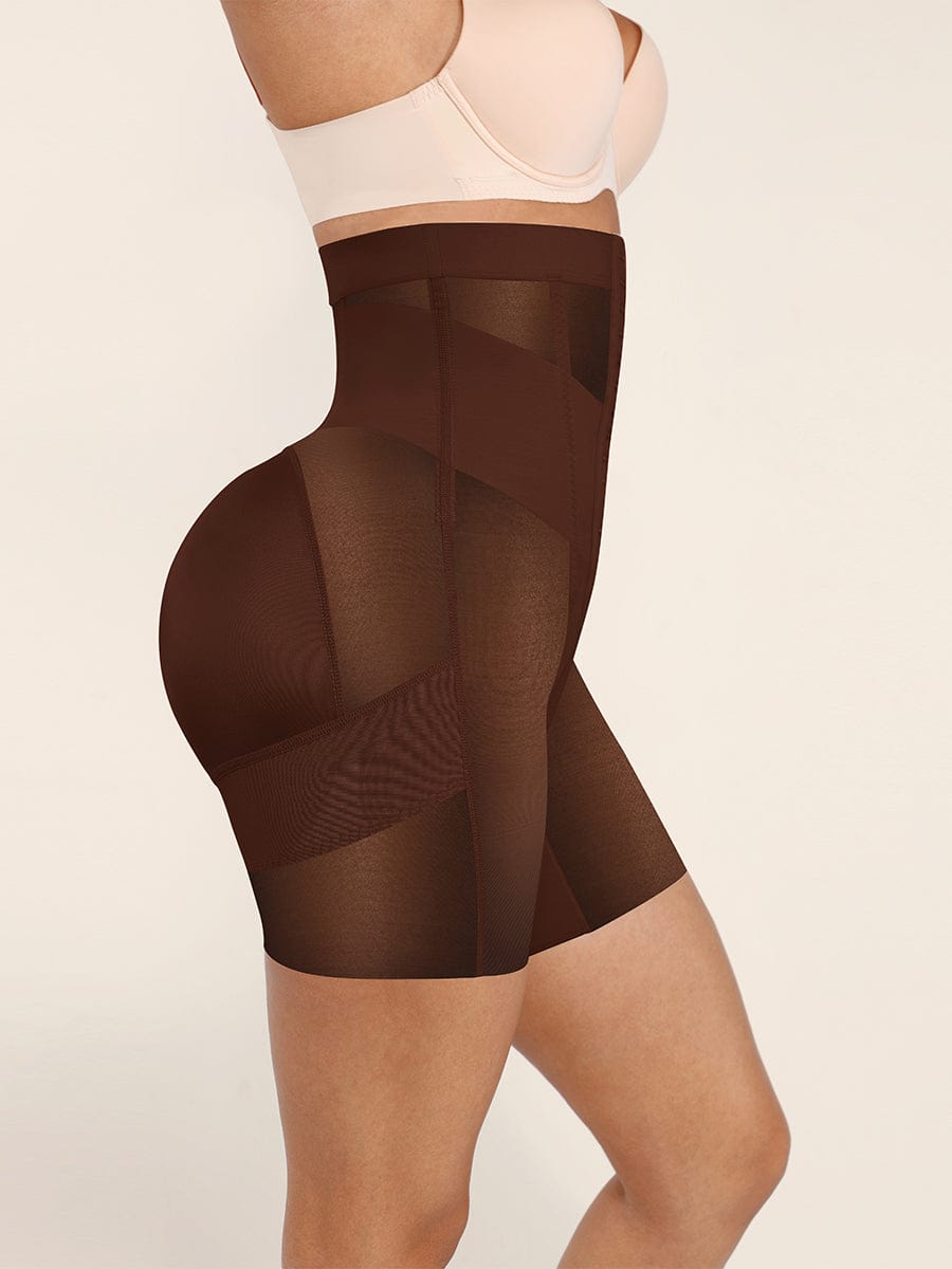 High-Waisted Shaping Briefs with Breathable Mesh and Butt Lifter - FirmaHold