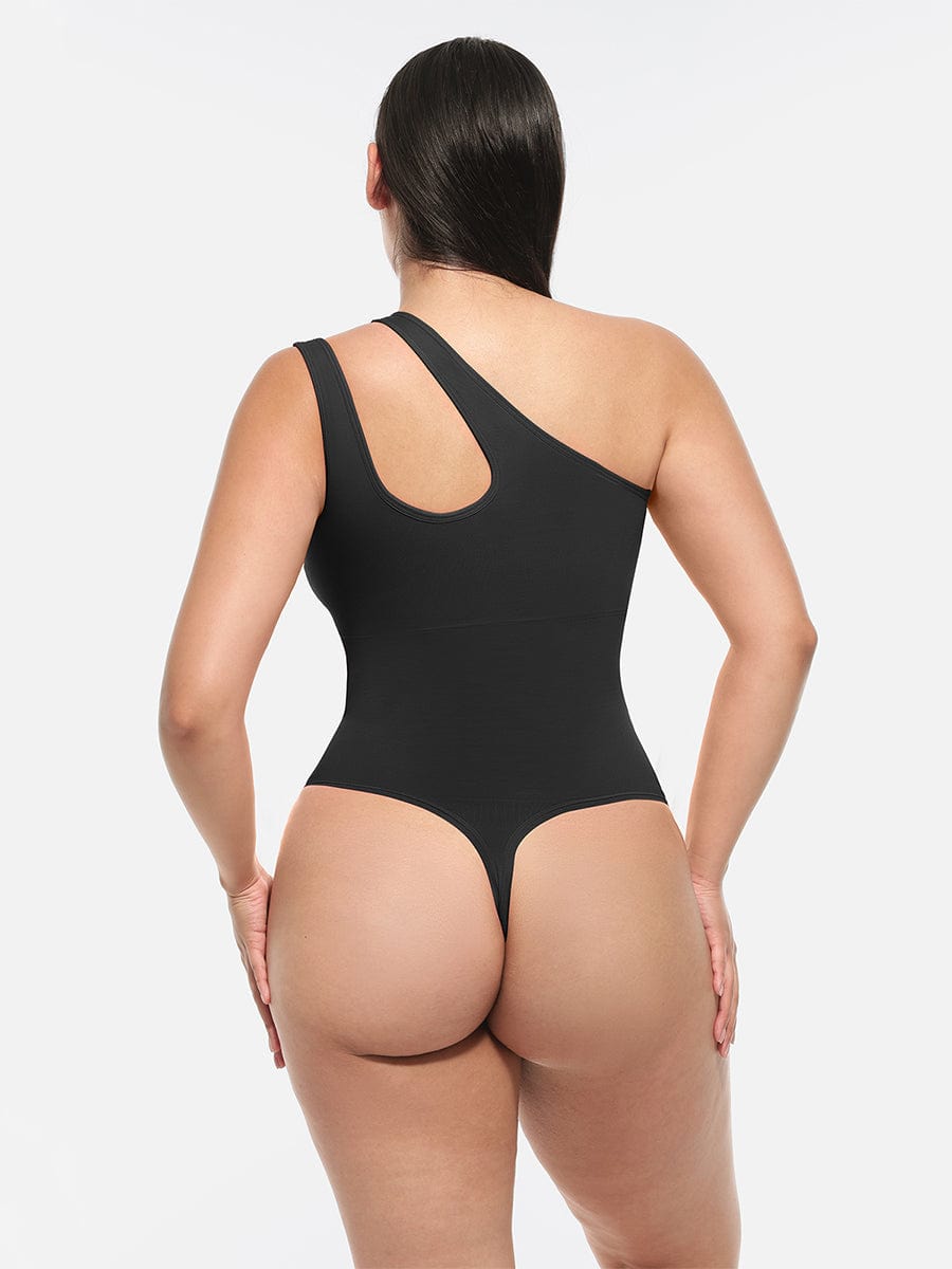 One-Shoulder Cut-Out Tummy Control Bodysuit - FirmaSculpt