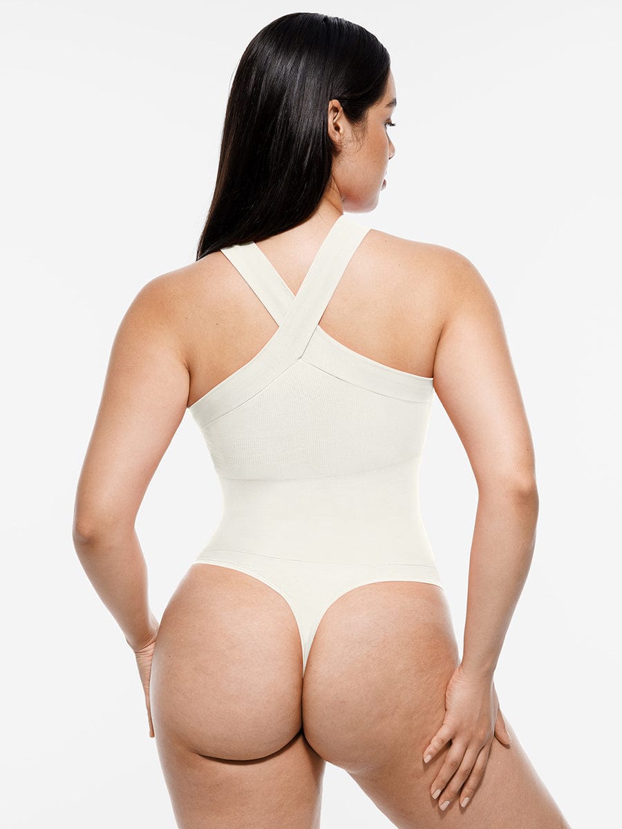 Seamless Halter Tummy Control Thong Bodysuit - FirmaSculpt