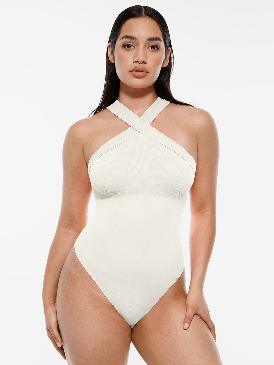 Seamless Halter Tummy Control Thong Bodysuit - FirmaSculpt