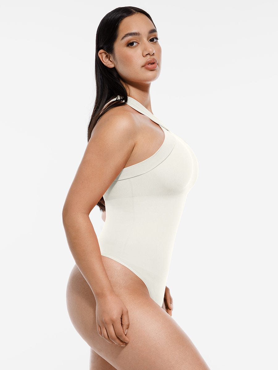 Seamless Halter Tummy Control Thong Bodysuit - FirmaSculpt