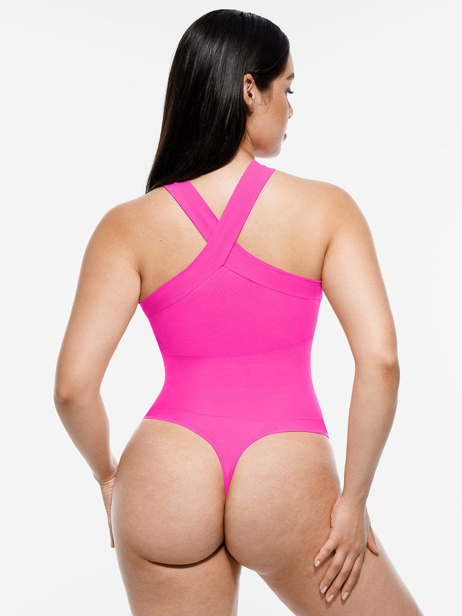 Seamless Halter Tummy Control Thong Bodysuit - FirmaSculpt