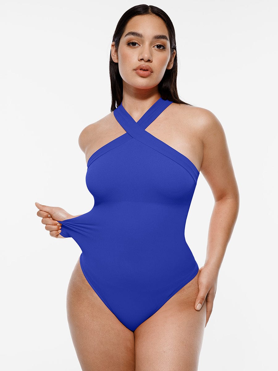 Seamless Halter Tummy Control Thong Bodysuit - FirmaSculpt