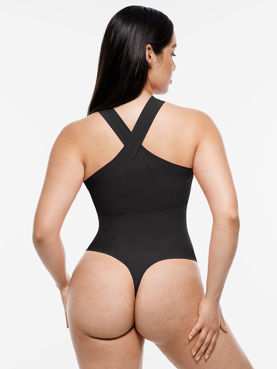 Seamless Halter Tummy Control Thong Bodysuit - FirmaSculpt