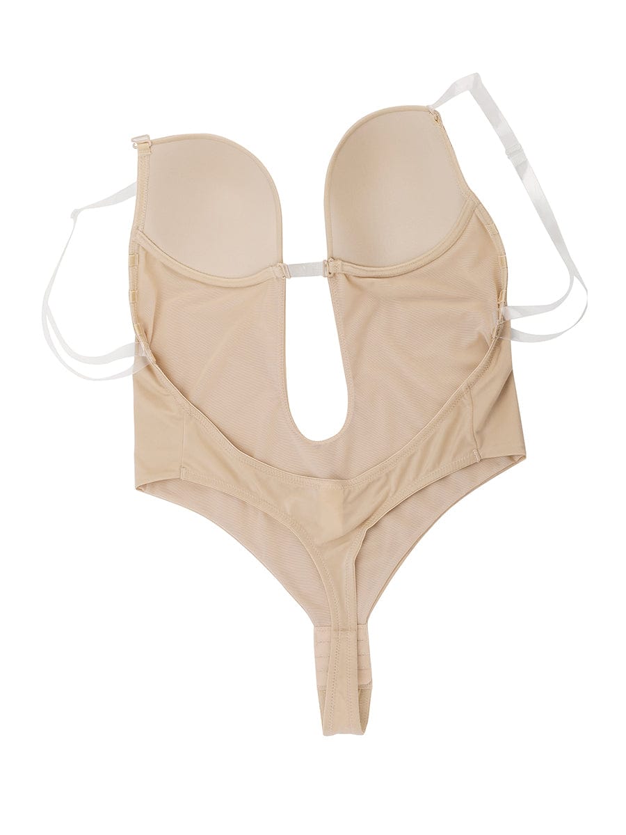 High Waist Tummy Control Shapewear Bodysuit with Nubuck Shoulder Straps - FirmaSculpt