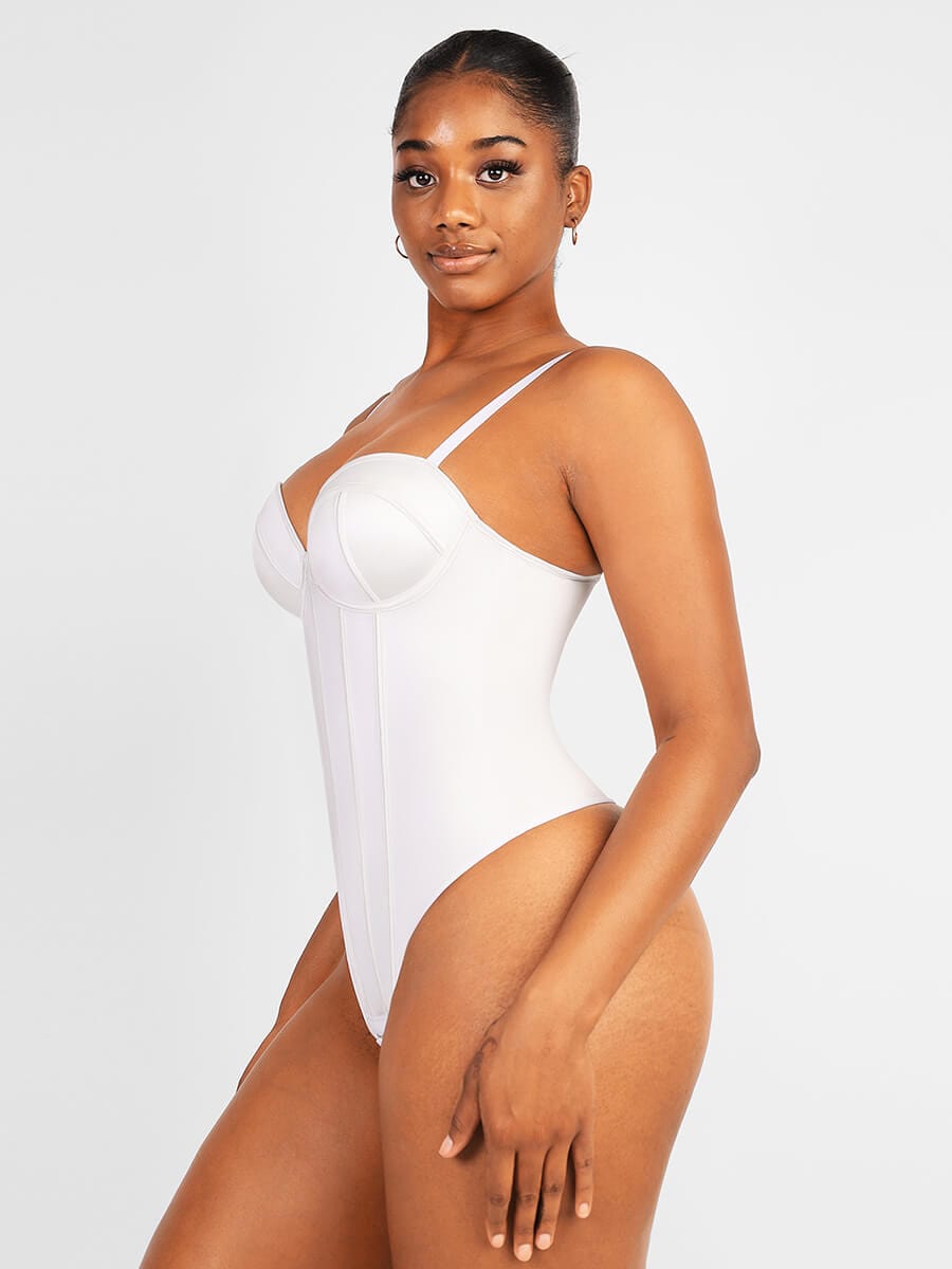 Cupped Strapless Bodysuit Shapewear with Light Support - FirmaActive
