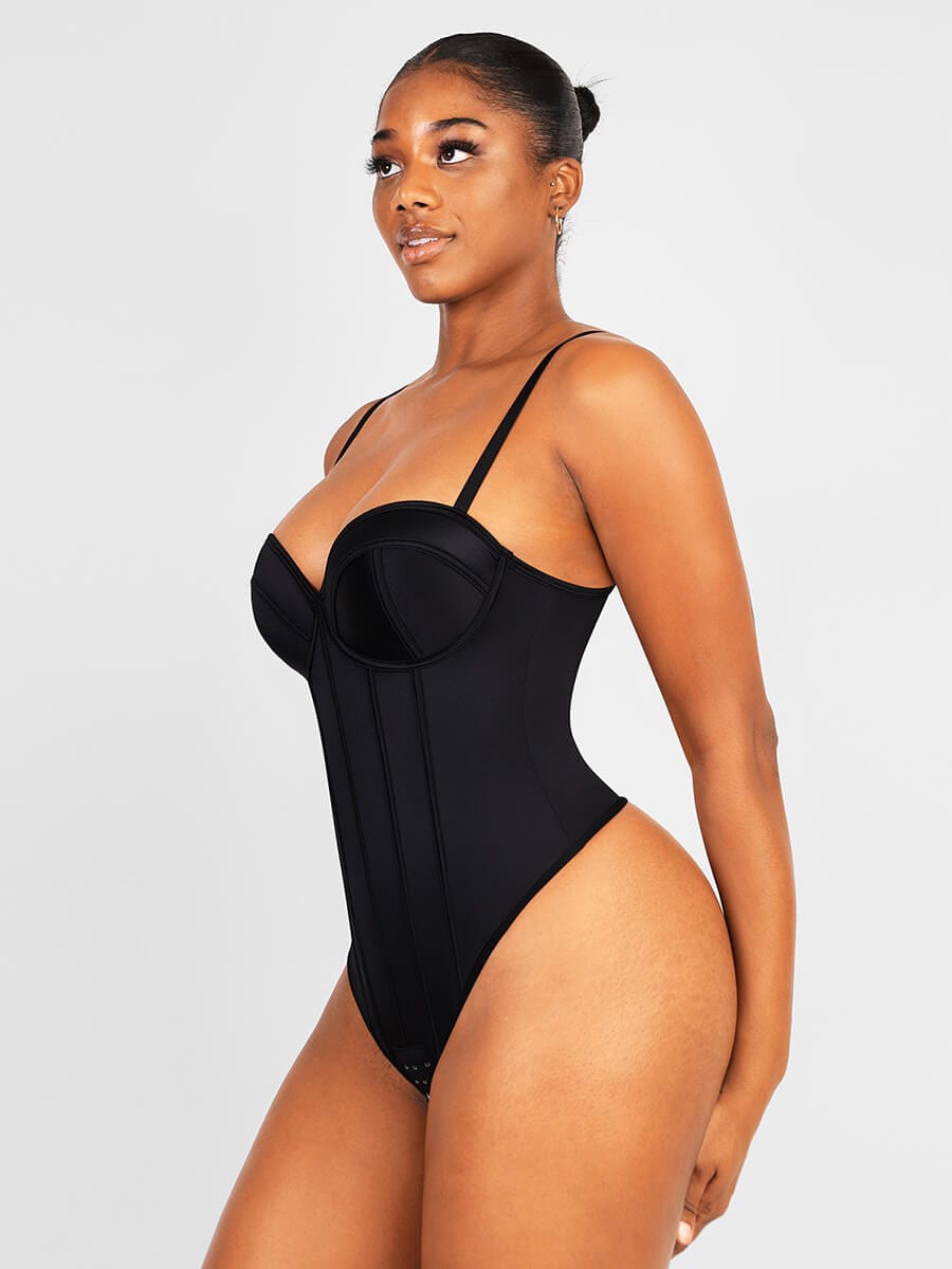 Cupped Strapless Bodysuit Shapewear with Light Support - FirmaActive