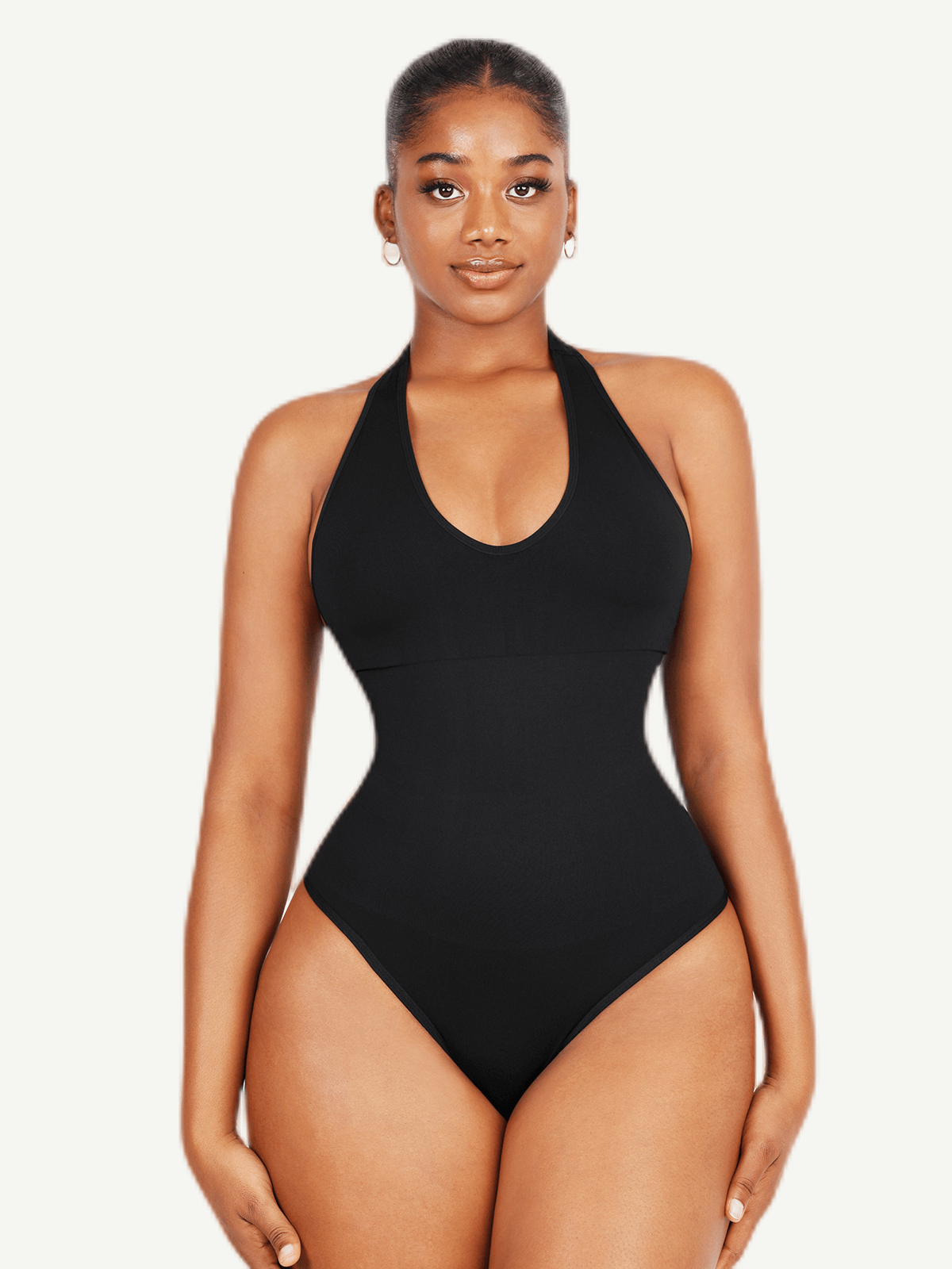 Seamless Hanging Neck Bodysuit Shapewear with Tummy Control - FirmaActive