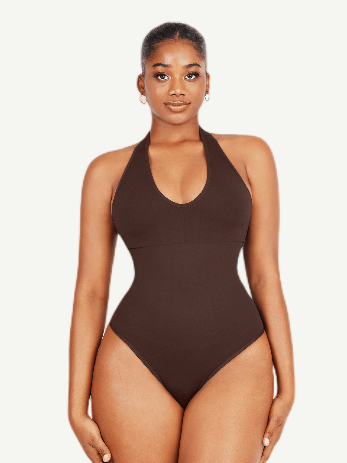 Seamless Hanging Neck Bodysuit Shapewear with Tummy Control - FirmaActive