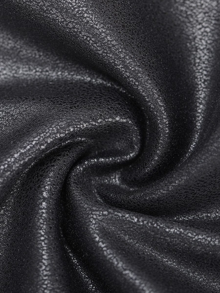 Faux Leather Square Comfy Elastic Tummy Control Bodysuit - FirmaHold