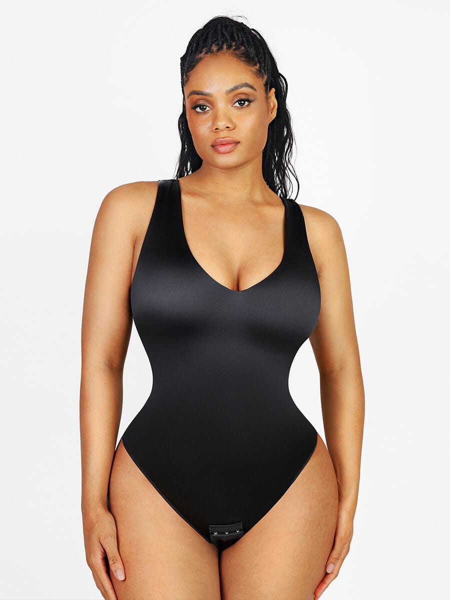 Deep V-neck Waist Abdomen Sculpting Bodysuit - FirmaSculpt