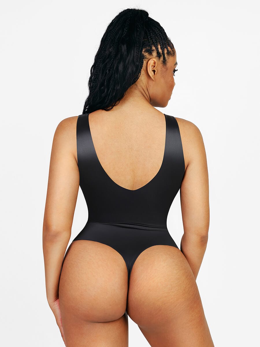 Deep V-neck Waist Abdomen Sculpting Bodysuit - FirmaSculpt