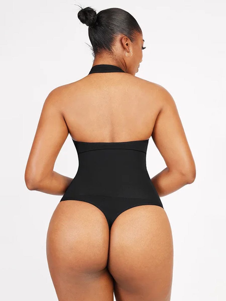 Seamless Hanging Neck Bodysuit Shapewear with Tummy Control - FirmaActive