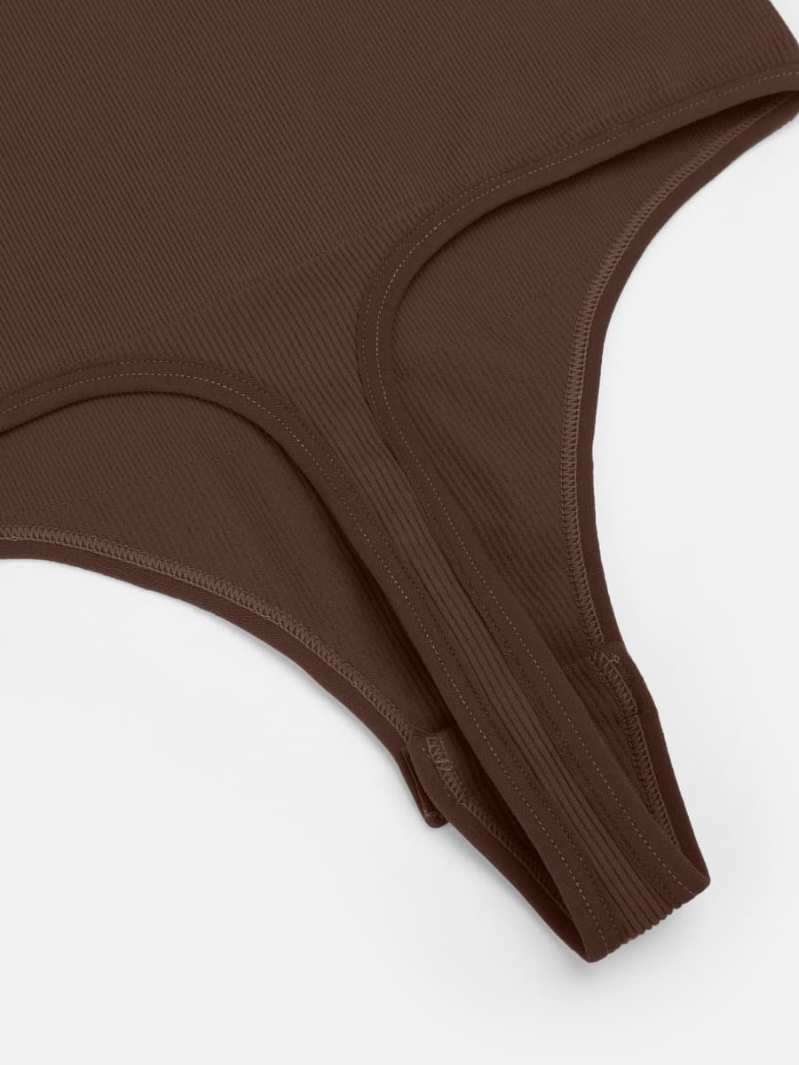 Long-Sleeve V-Neck Tummy Control Seamless Bodysuit - FirmaSculpt