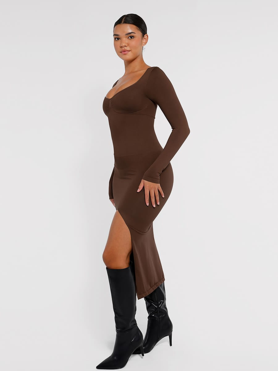 High-Slit Bust Support Shaping Dress - FirmaSculpt