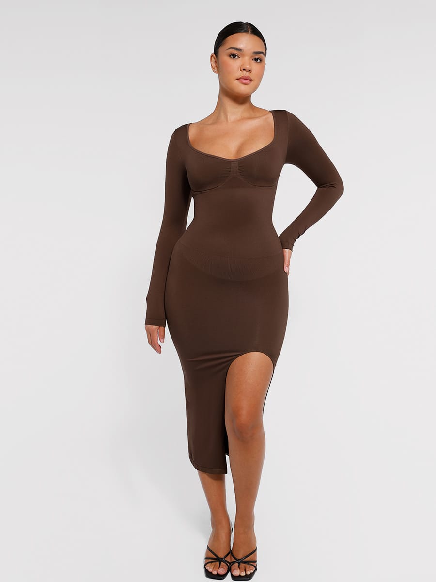 High-Slit Bust Support Shaping Dress - FirmaSculpt