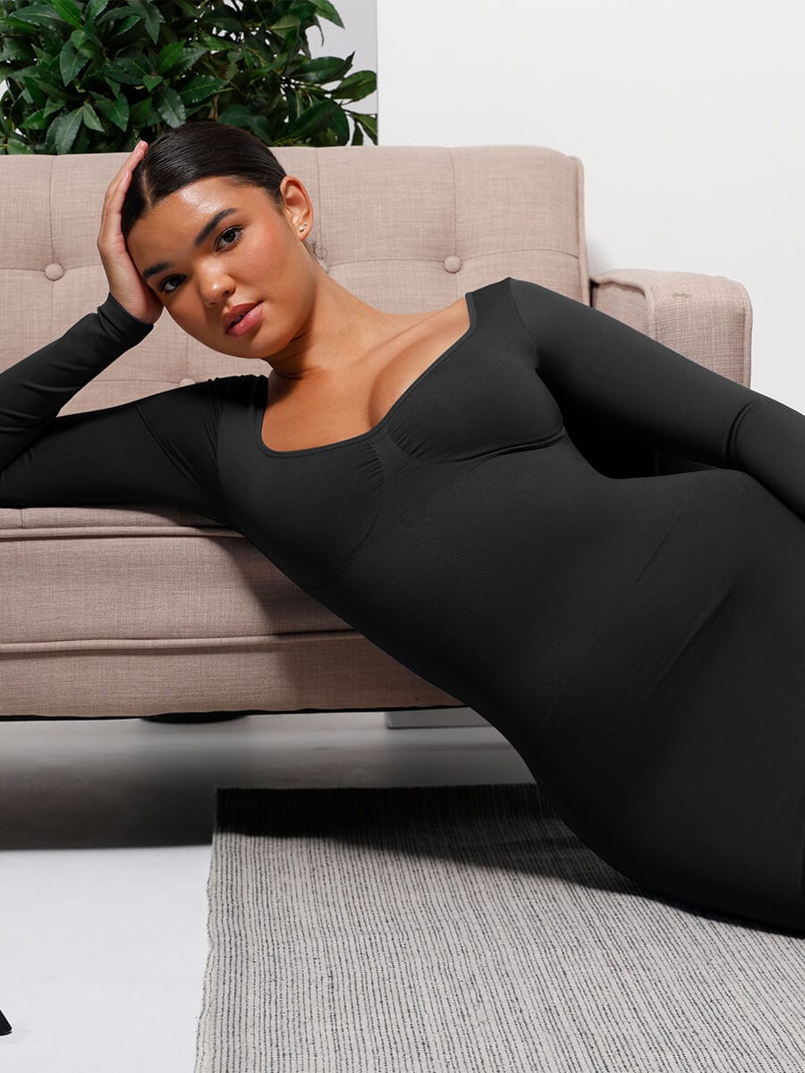 High-Slit Bust Support Shaping Dress - FirmaSculpt