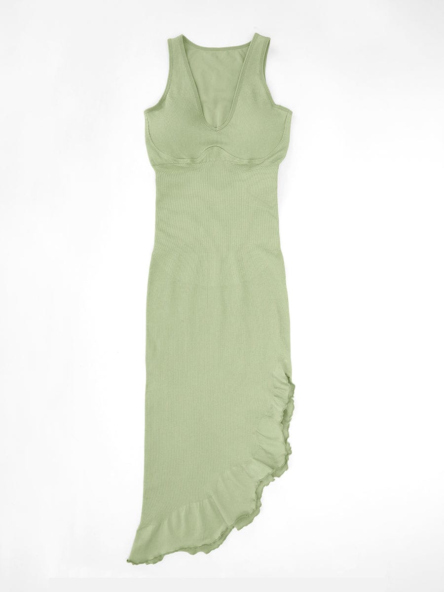Ruffle-Hem Sleeveless Shaping Dress - FirmaSculpt