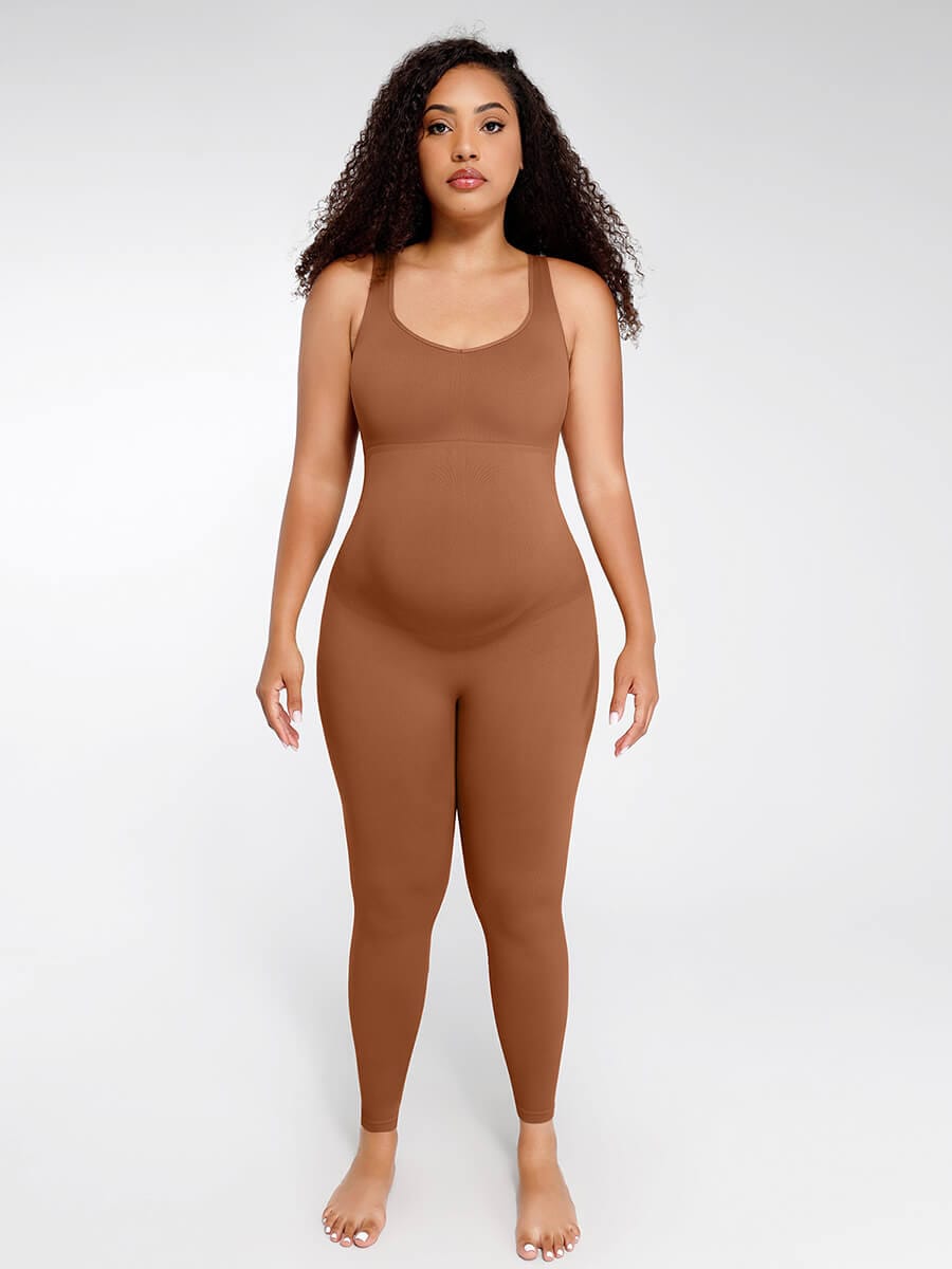 Seamless Maternity Abdominal Support Shaping Jumpsuit - FirmaSculpt
