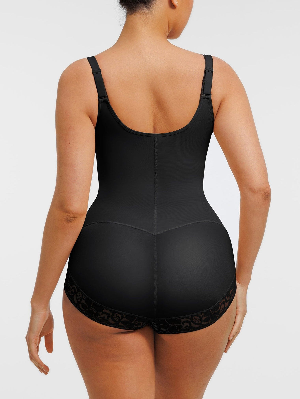 U-shaped Bust Lifting Front Zipper Lace Shapewear - FirmaSculpt